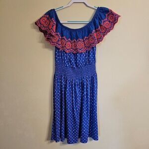 NWT Lilly Pulitzer Kalama Off The Shoulder Lilly Squared Dress Borealis Blue S